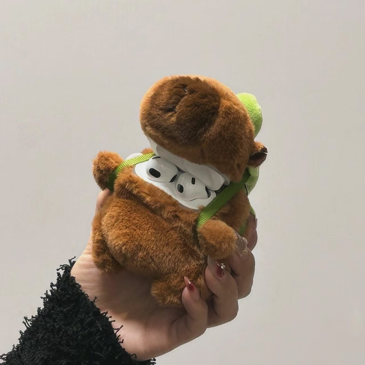 2024 New Plush Cute Turtle Backpack Capybara AirPods Earphone Case