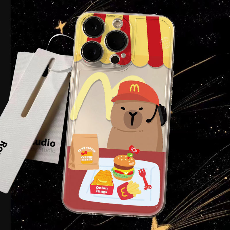 【Ahhkawaii】2023 New Capybara French Fries Salesclerk Phone Case