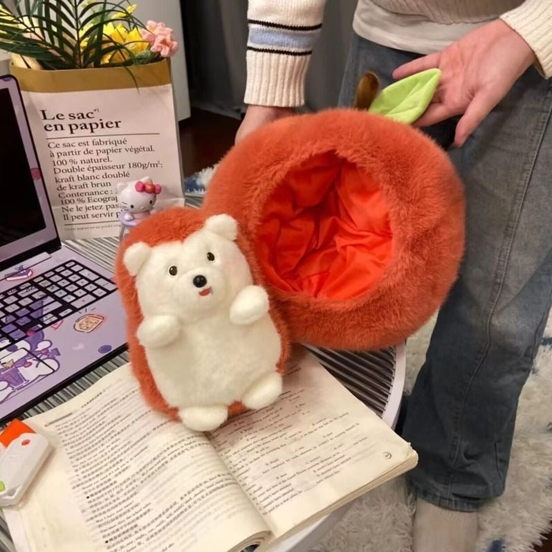 【Ahhkawaii】Hedgehog with Big Apple Detachable Plush Toy Pillow