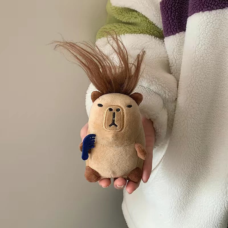 【Ahhkawaii】Colorful Long-haired Capybara Creative Plush Keychain Pendant