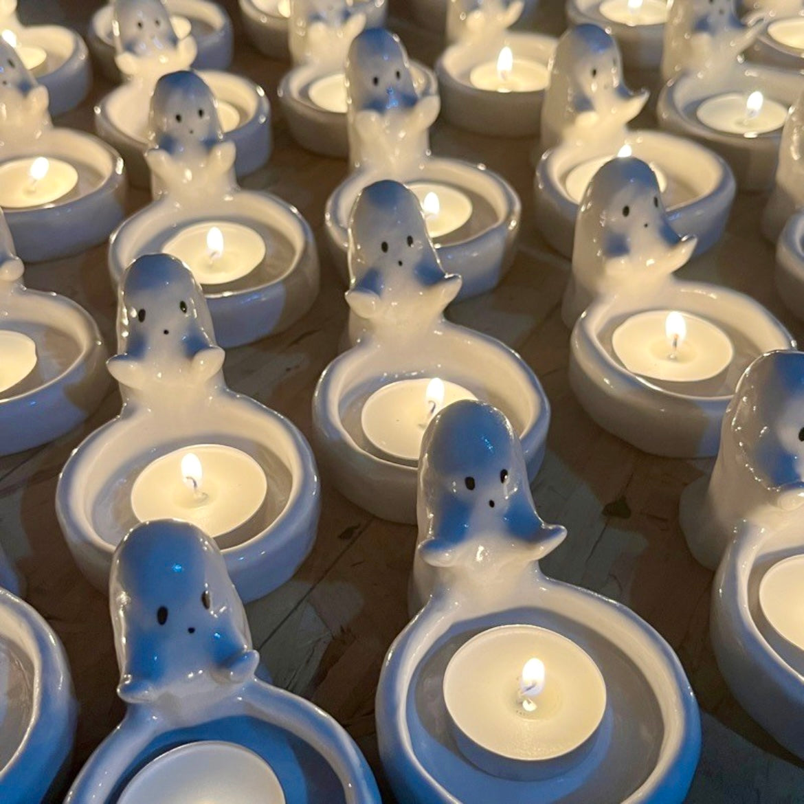 Handmade Ceramic Little Ghost Aromatherapy Candle Holder