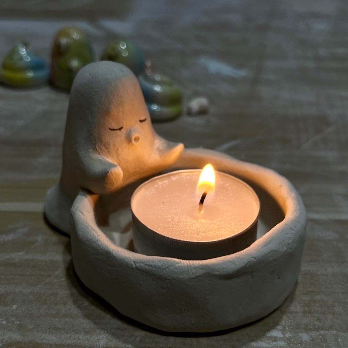 Handmade Ceramic Little Ghost Aromatherapy Candle Holder