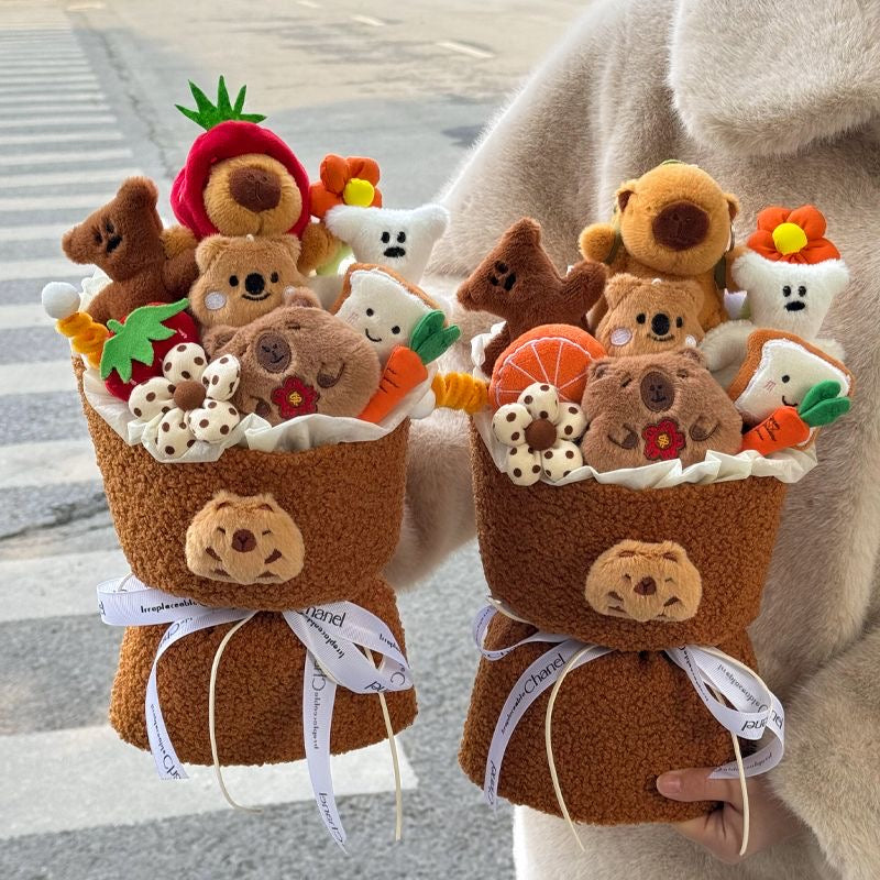 Valentine's Day Capybara Plush Toy Creative Bouquet - A Romantic and Birthday Gift