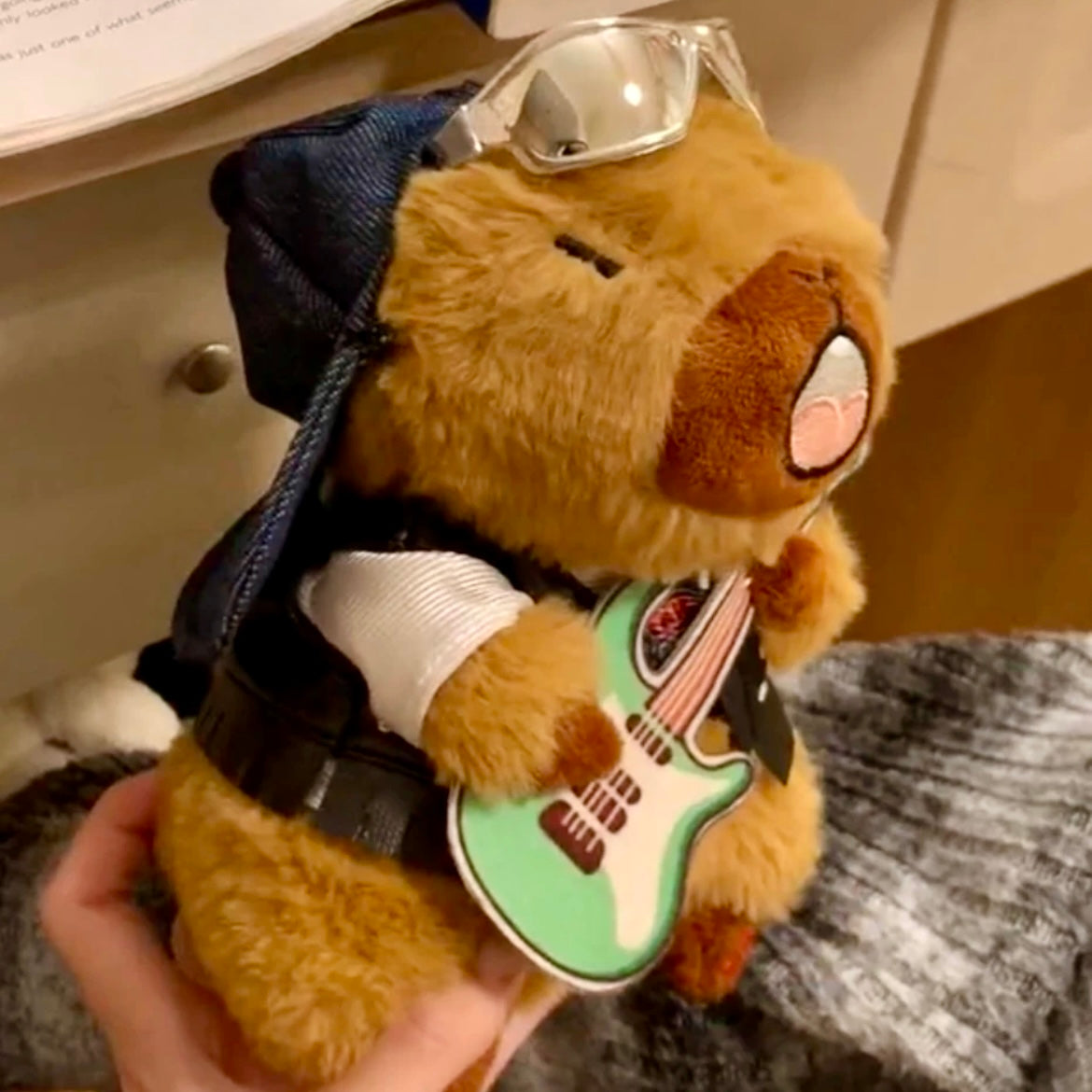 New Rockstar Capybara Plush Toy – A Fun and Creative Gift! 🎸🎤