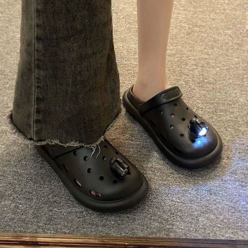 2024 New Summer Anti-Slip Soft-Sole Creative LED Hole Shoes