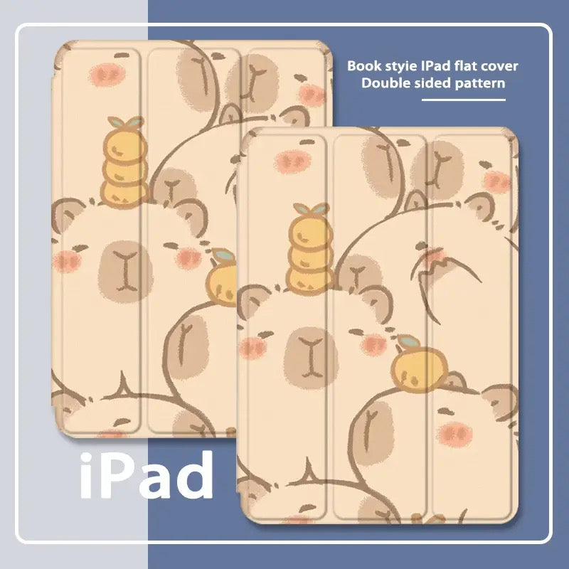 2024 New Capybara iPad Protective Case with Pen Slot Style 2