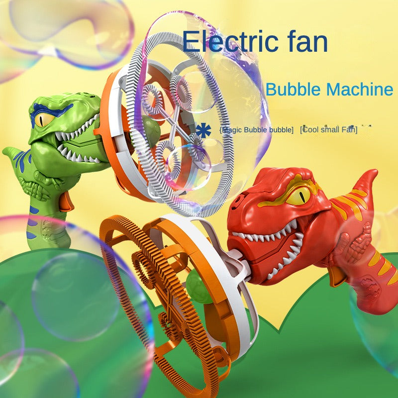 Dino-shaped Handheld Electric Fan Giant Bubble Maker