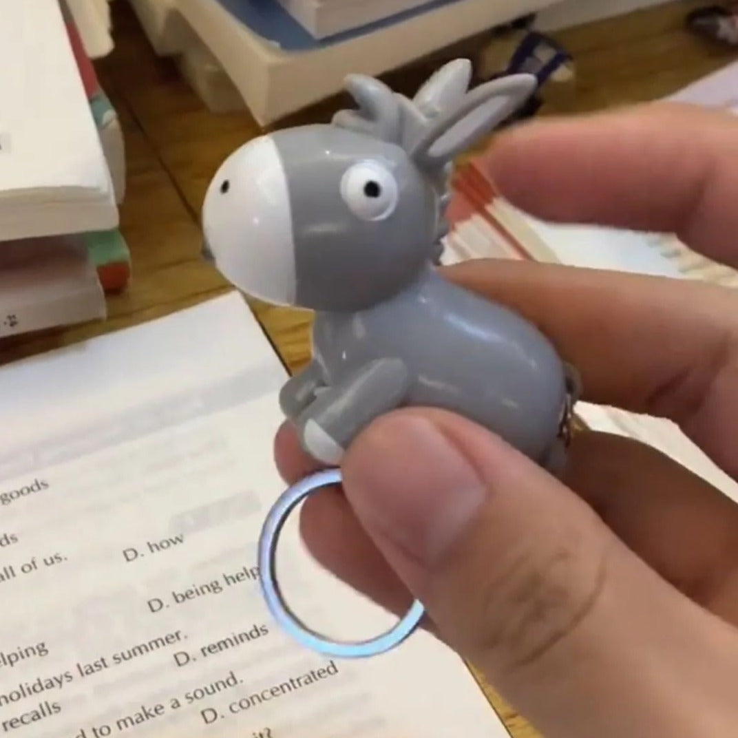 【Special Offer!】LED Light and Sound Cow Frog Donkey Keychain Pendant