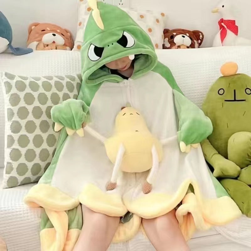 【Ahhkawaii】2023 New Trendy and Cute Capybara Napwear - Air-Conditioned Blanket Shawl Cape for Lazy Naps