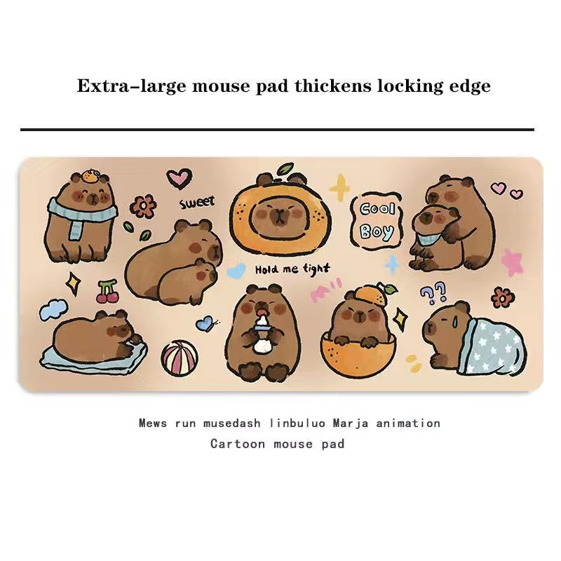【Ahhkawaii】2023 New Cute and Stylish Capybara Oversized Office Desk Mouse Pad