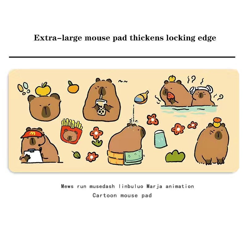 【Ahhkawaii】2023 New Cute and Stylish Capybara Oversized Office Desk Mouse Pad