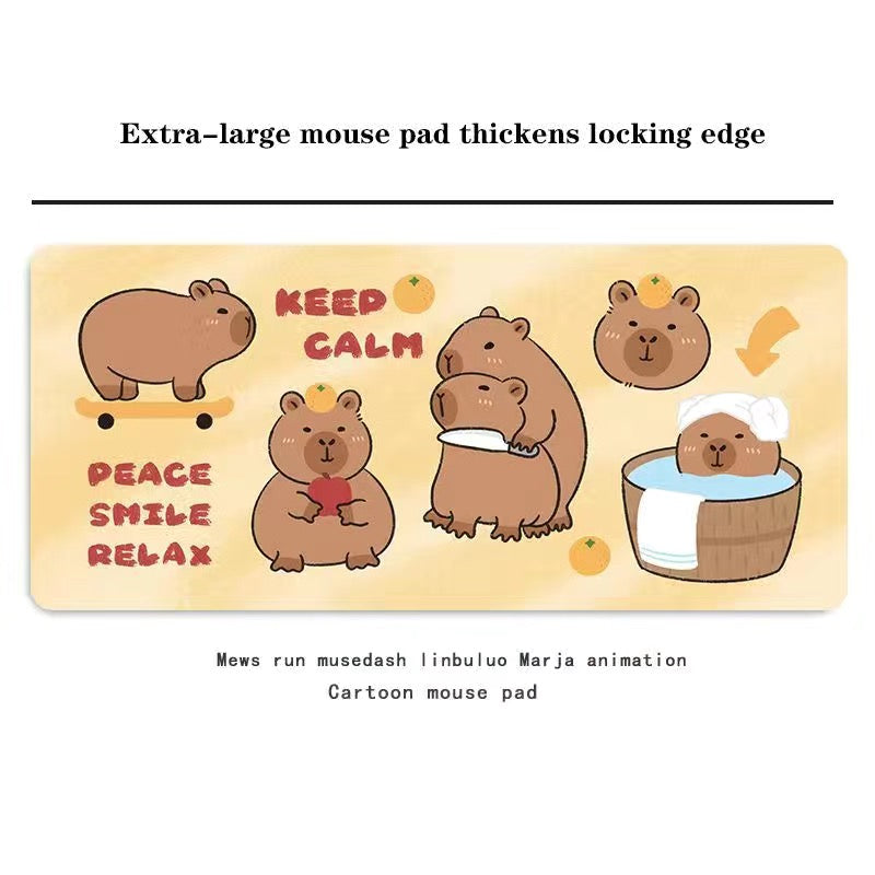 【Ahhkawaii】2023 New Cute and Stylish Capybara Oversized Office Desk Mouse Pad