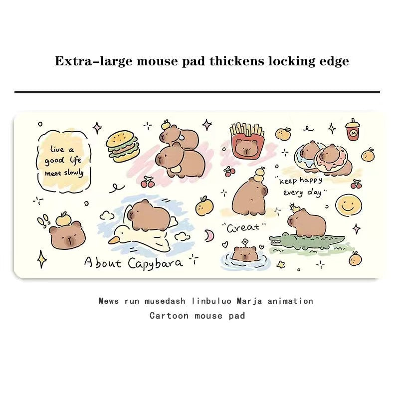 【Ahhkawaii】2023 New Cute and Stylish Capybara Oversized Office Desk Mouse Pad