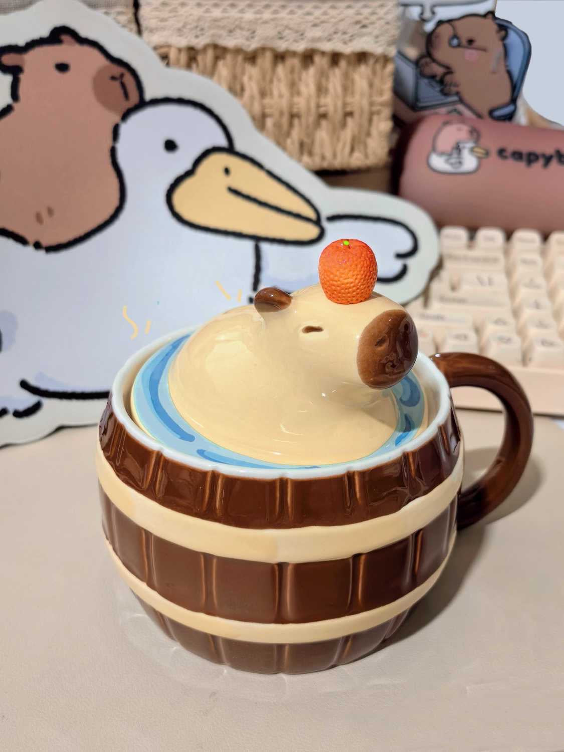 【Ahhkawaii】2023 New Cupybara 450ml Creative Ceramic Water Cup - Premium Capybara Gift