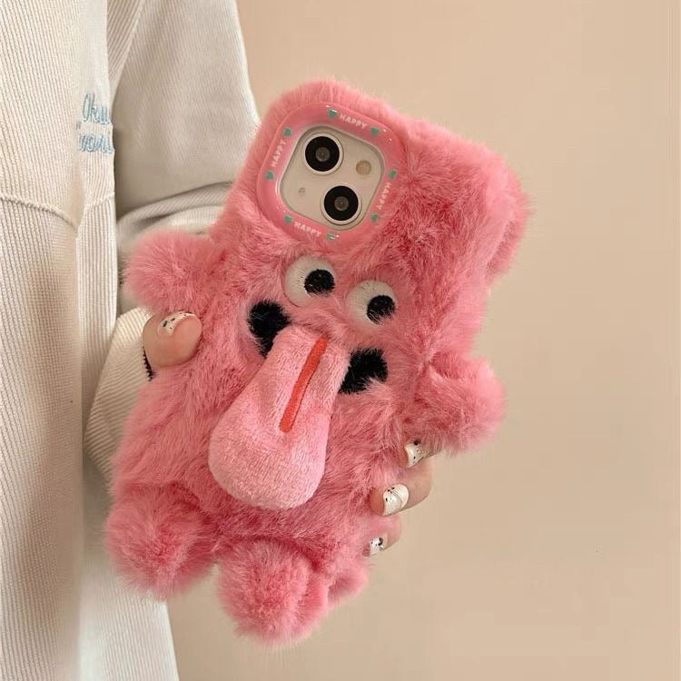 【Ahhkawaii】Silly Tongue Plush Soft Cute Couples' Autumn and Winter Phone Case