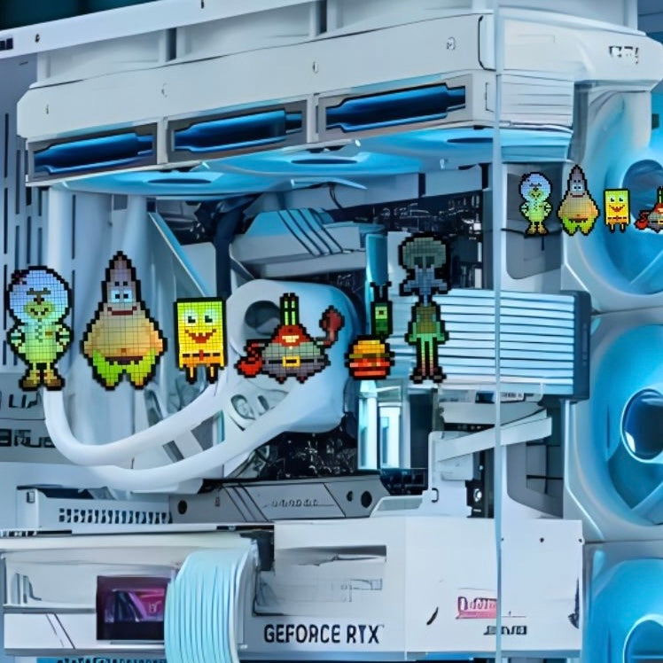 Reflective Pixel SpongeBob & Patrick Car Decal – Creative Auto Window & Body Sticker 🚗✨