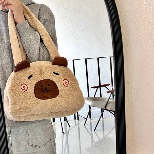 【Ahhkawaii】2023 New Capybara Cute Autumn and Winter Plush Shoulder Bag - a Stylish Essential
