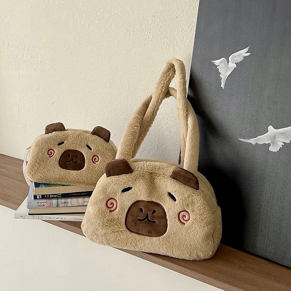 【Ahhkawaii】2023 New Capybara Cute Autumn and Winter Plush Shoulder Bag - a Stylish Essential