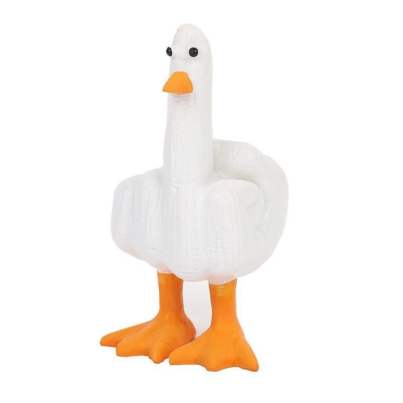 【Ahhkawaii】"Duck You" Creative Middle Finger Duck Ornament Resin Craft Decoration Statue