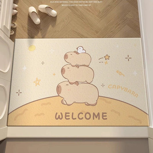 【Ahhkawaii】Capybara Entry Non-Slip and Stain-Resistant Doormat