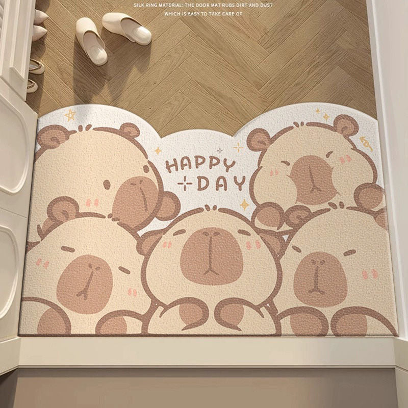 【Ahhkawaii】Capybara Entry Non-Slip and Stain-Resistant Doormat