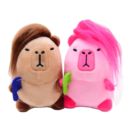 【Ahhkawaii】Colorful Long-haired Capybara Creative Plush Keychain Pendant