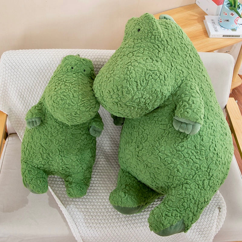 Playful Dinosaur Plush Pillow with Small Eyes