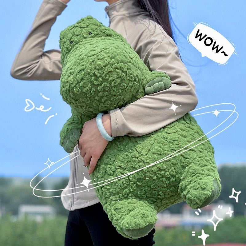 Playful Dinosaur Plush Pillow with Small Eyes
