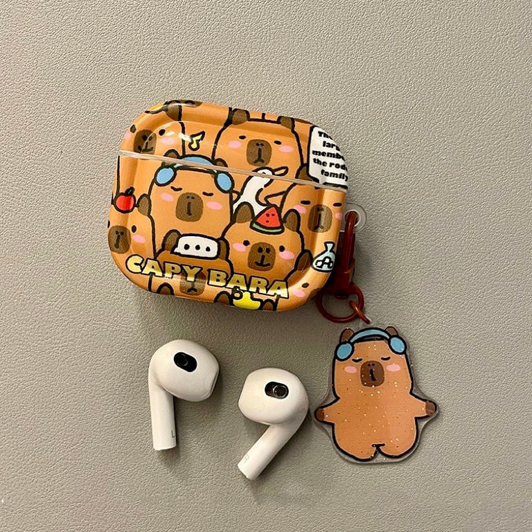 Cute Capybara Family AirPods Case