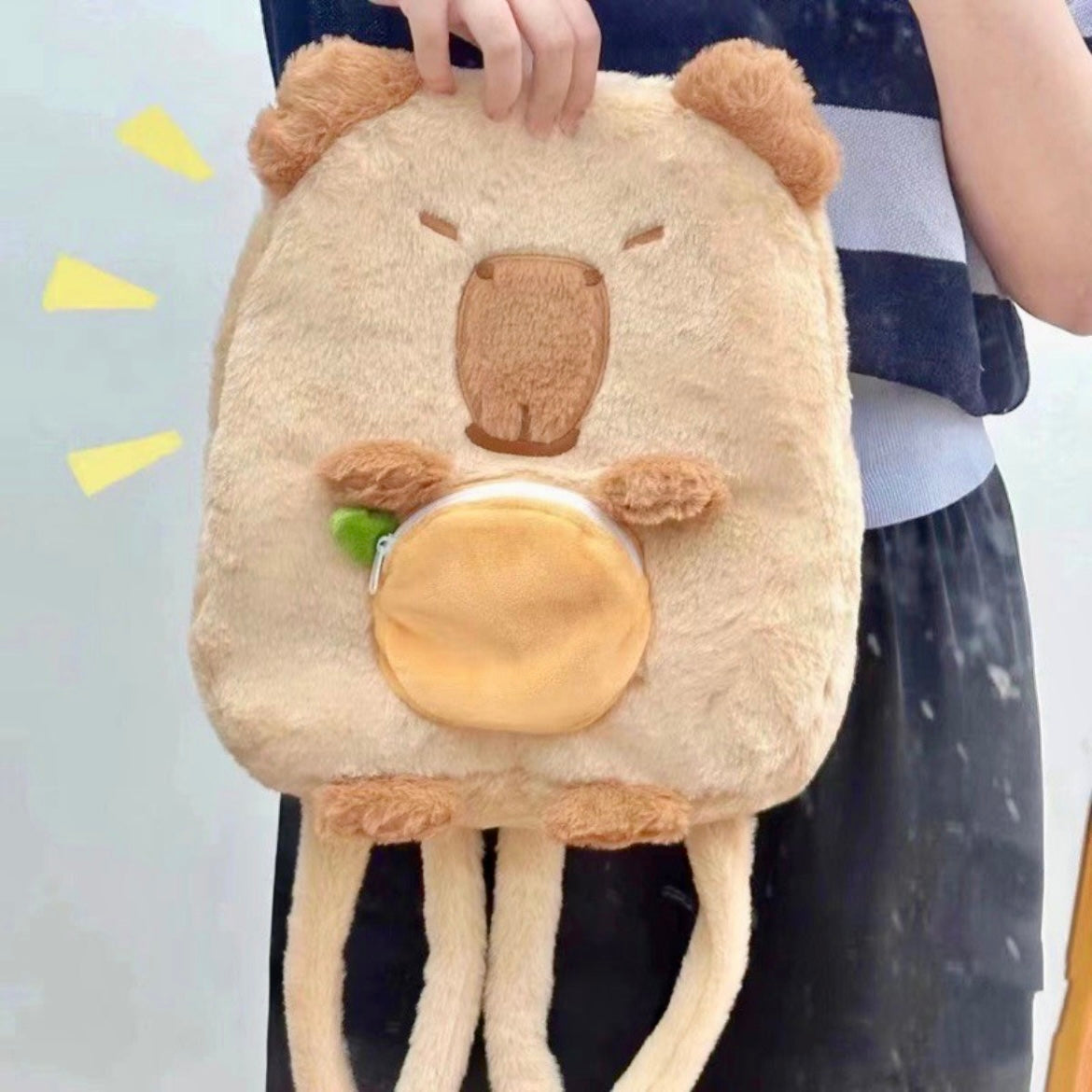Capybara Plush Large Capacity Versatile Backpack