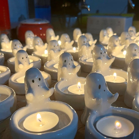 Handmade Ceramic Little Ghost Aromatherapy Candle Holder