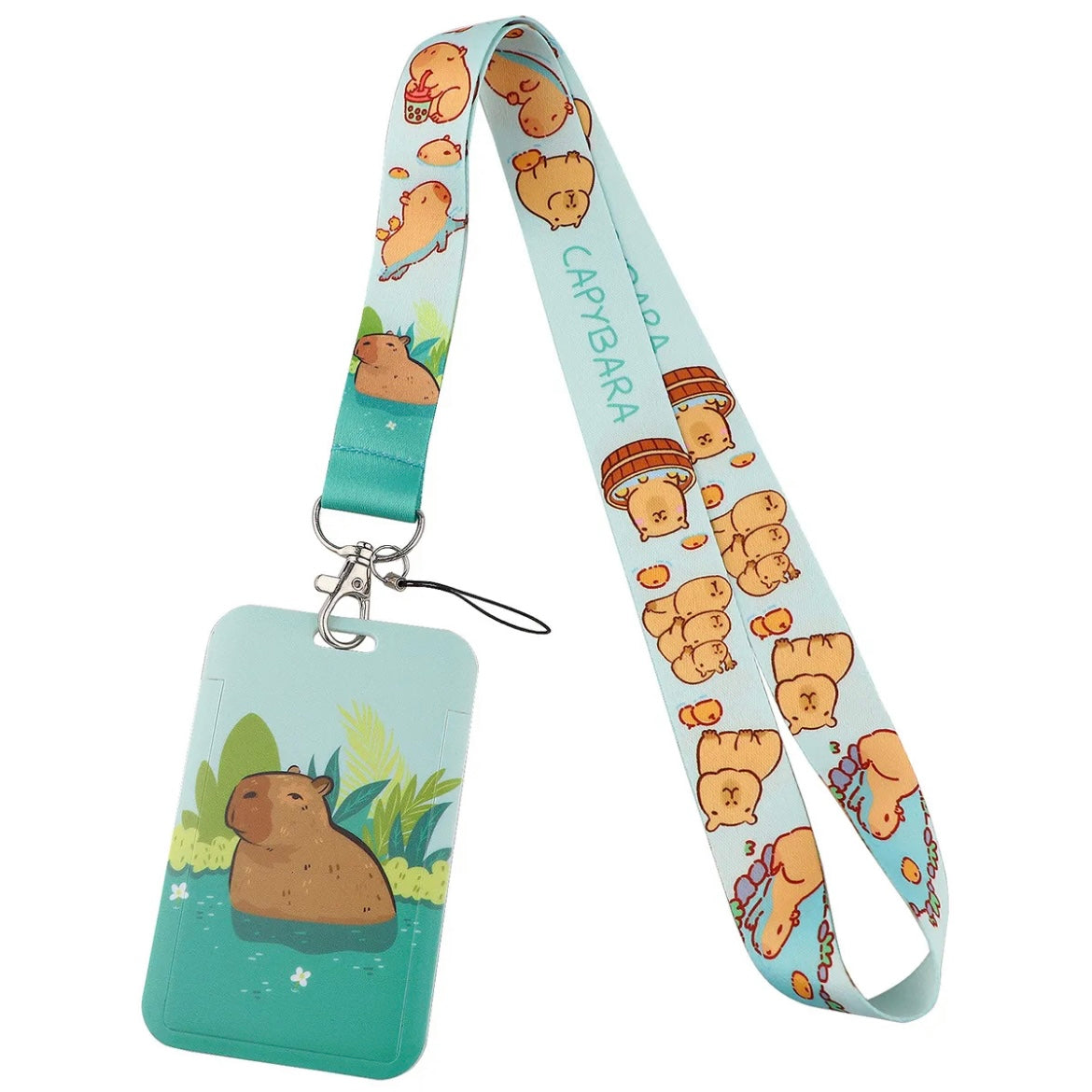 New Cute Capybara Lanyard Card Holder