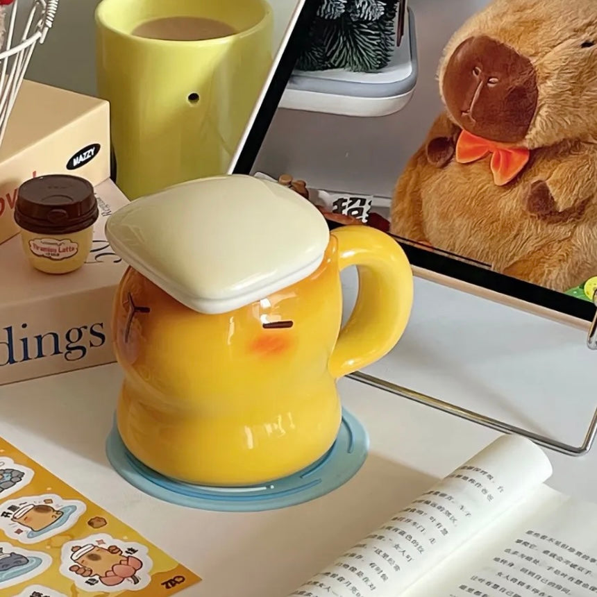 Cute Gift - Hot Spring Capybara Ceramic Cup