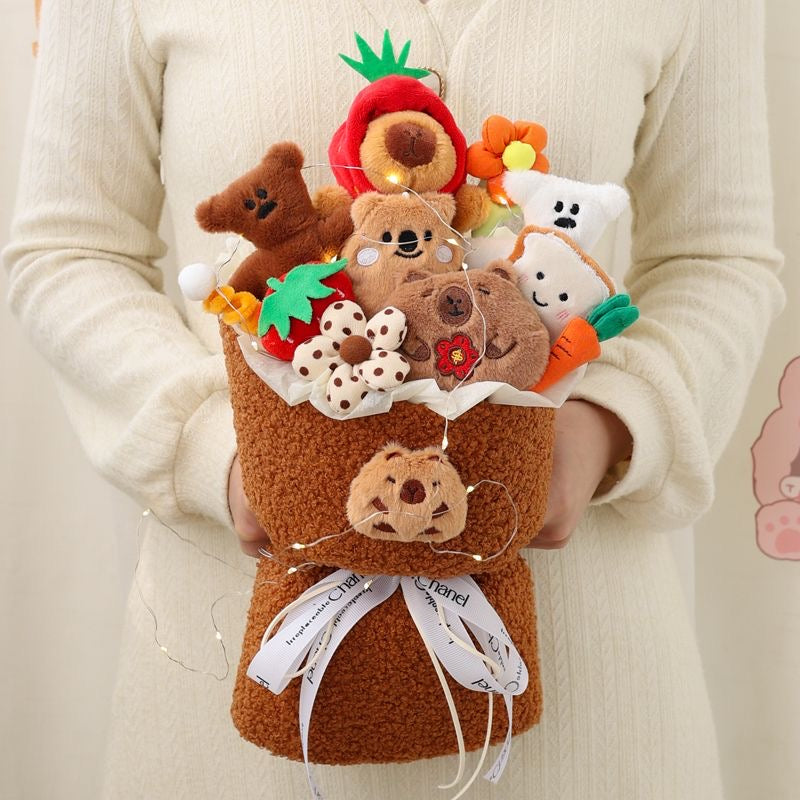 Valentine's Day Capybara Plush Toy Creative Bouquet - A Romantic and Birthday Gift