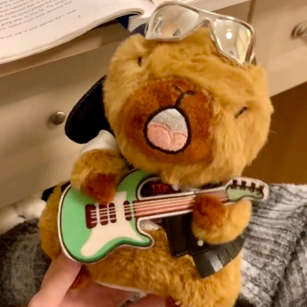 New Rockstar Capybara Plush Toy – A Fun and Creative Gift! 🎸🎤