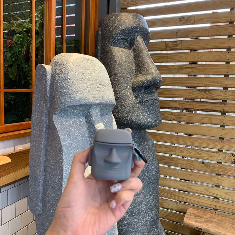 2024 New Creative Easter Island Statue Moai Earphone Case