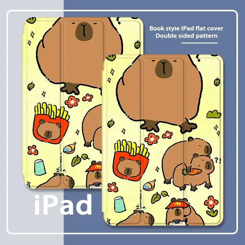2024 New Capybara iPad Protective Case with Pen Slot Style 2