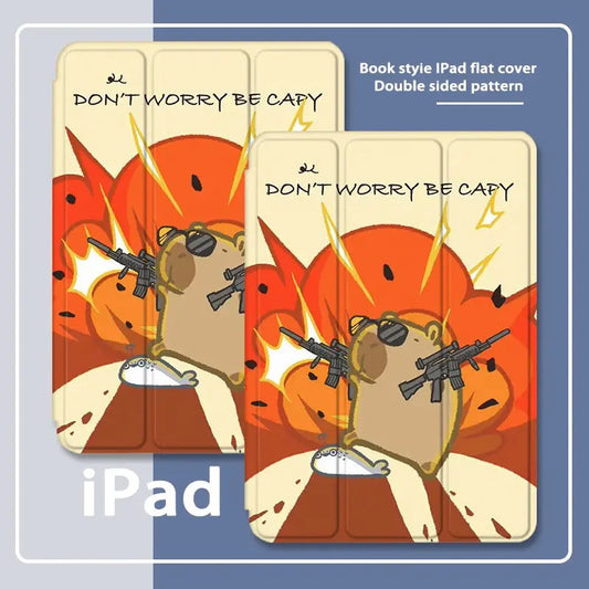 2024 New Capybara iPad Protective Case with Pen Slot Style 1