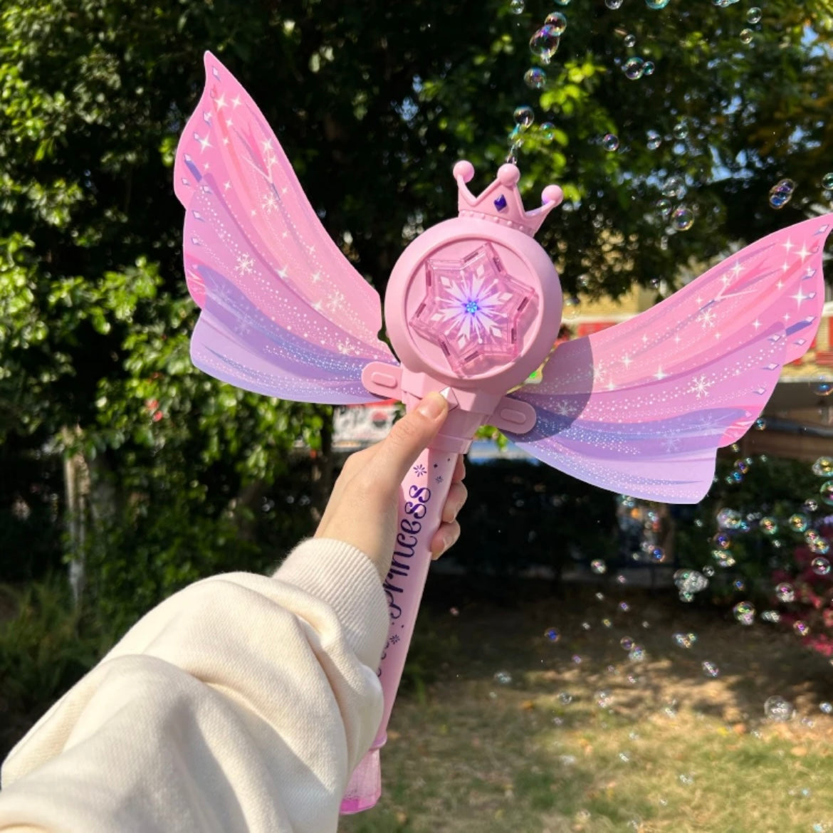 Fairy Magic Wand Pink Blue Bubble Machine Toy Couple Gift