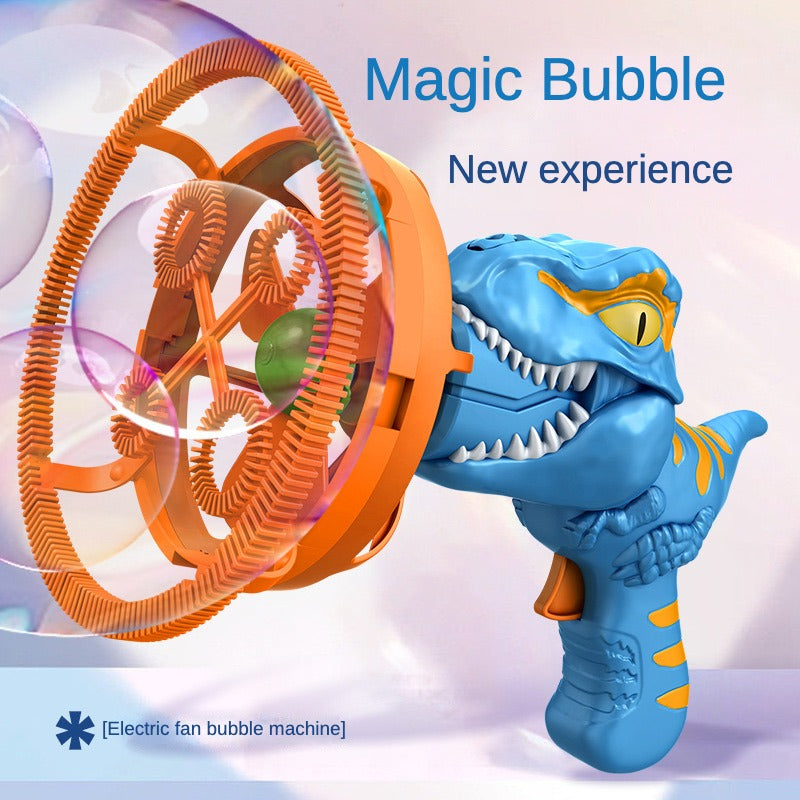 Dino-shaped Handheld Electric Fan Giant Bubble Maker