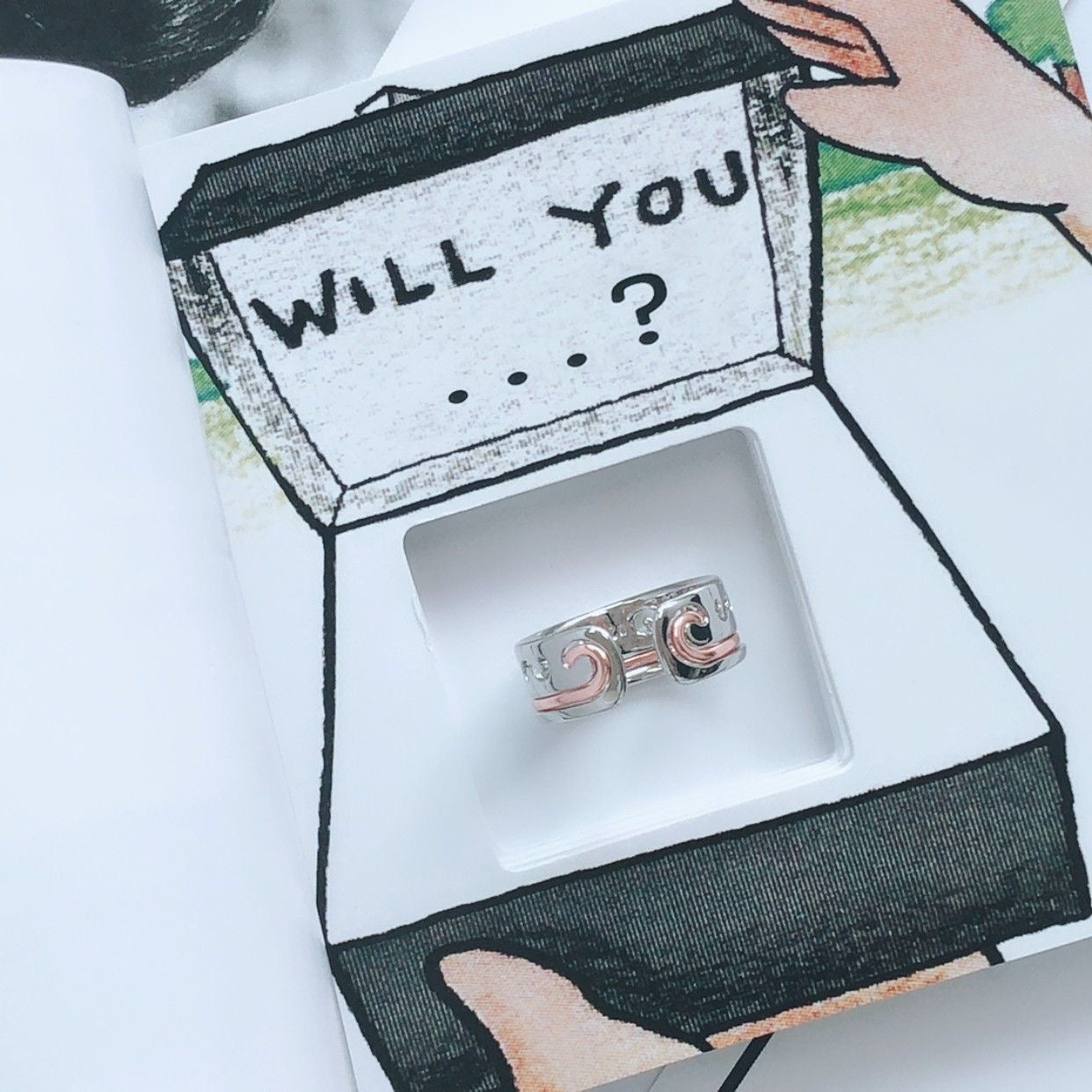 【Ahhkawaii】Hand-Flipped Book: Romantic Surprise Proposal, Couple's Artistic Confession, Comic Book of Love