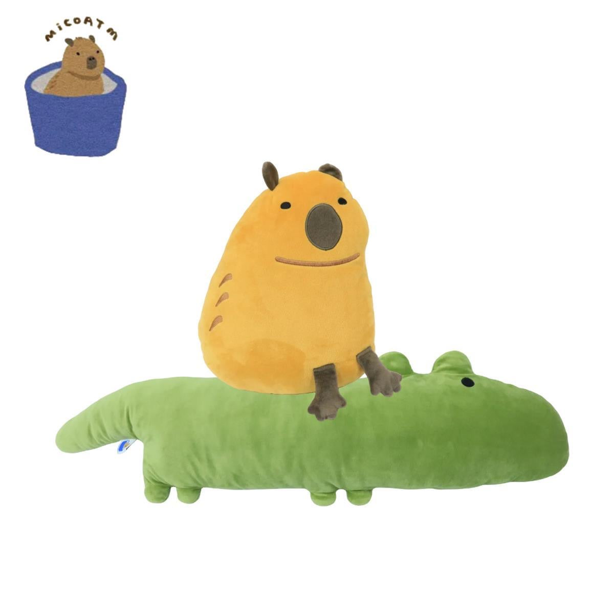 【Ahhkawaii】2023 New Cute and Creative Capybara & Crocodile Plush Pillow Backrest – the Perfect Couple's Gift