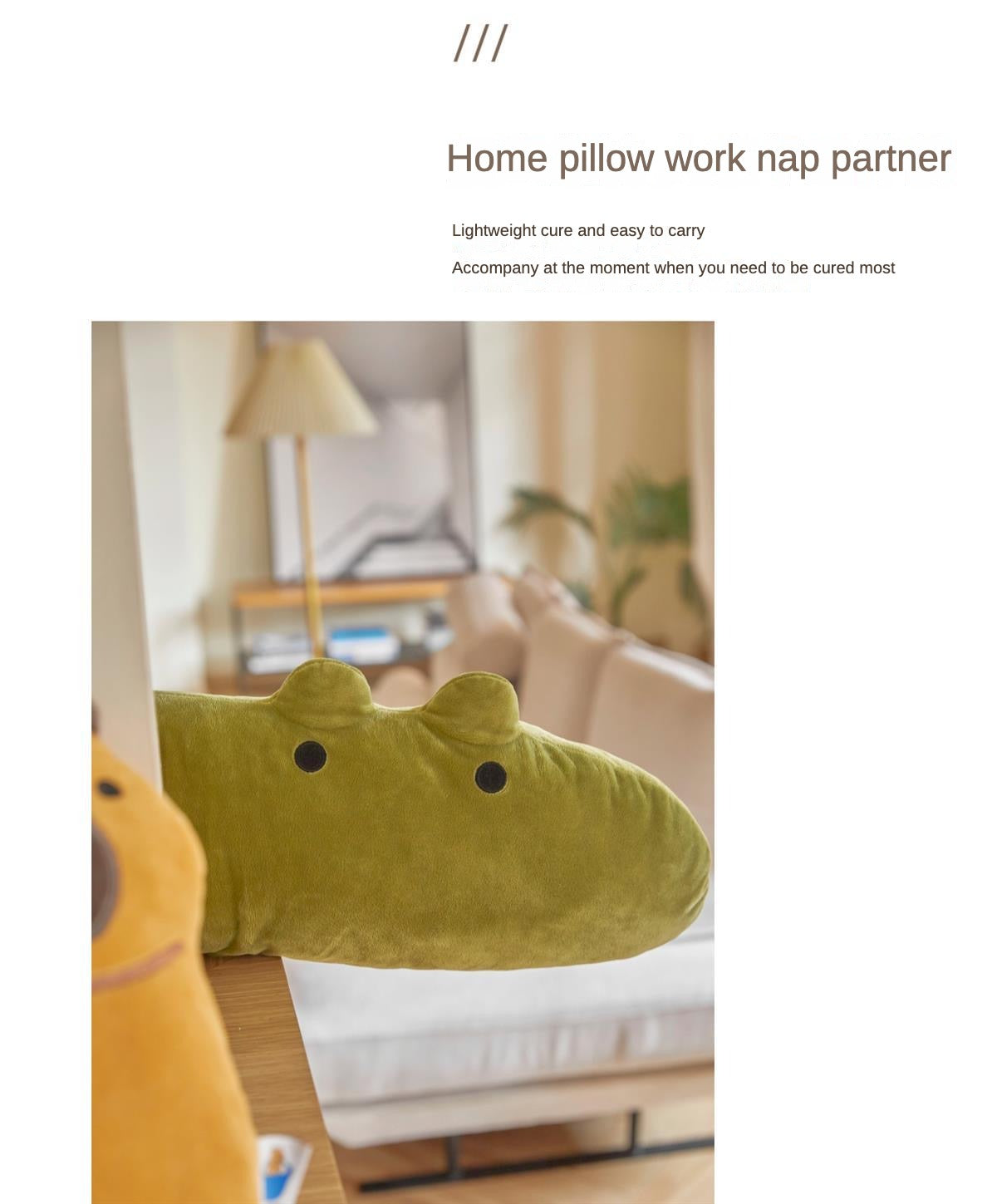 【Ahhkawaii】2023 New Cute and Creative Capybara & Crocodile Plush Pillow Backrest – the Perfect Couple's Gift