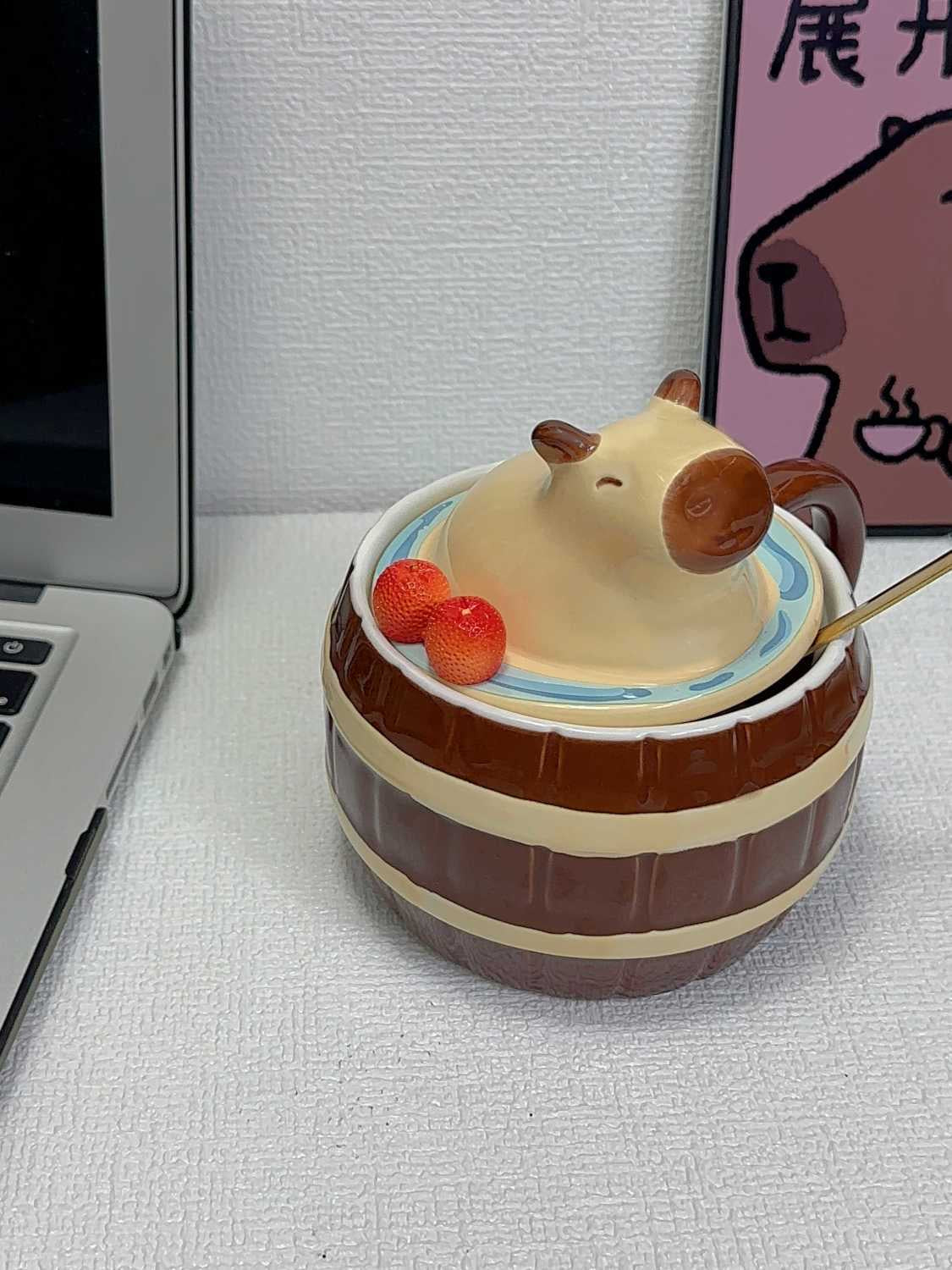 【Ahhkawaii】2023 New Cupybara 450ml Creative Ceramic Water Cup - Premium Capybara Gift