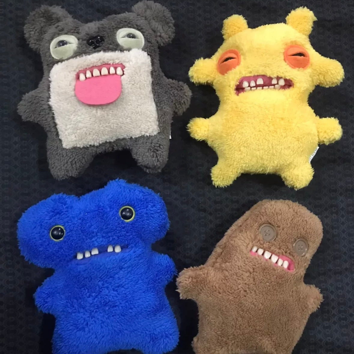 Set of 4 - 22cm Fugglerr Tooth Twist Monster Plush Toys