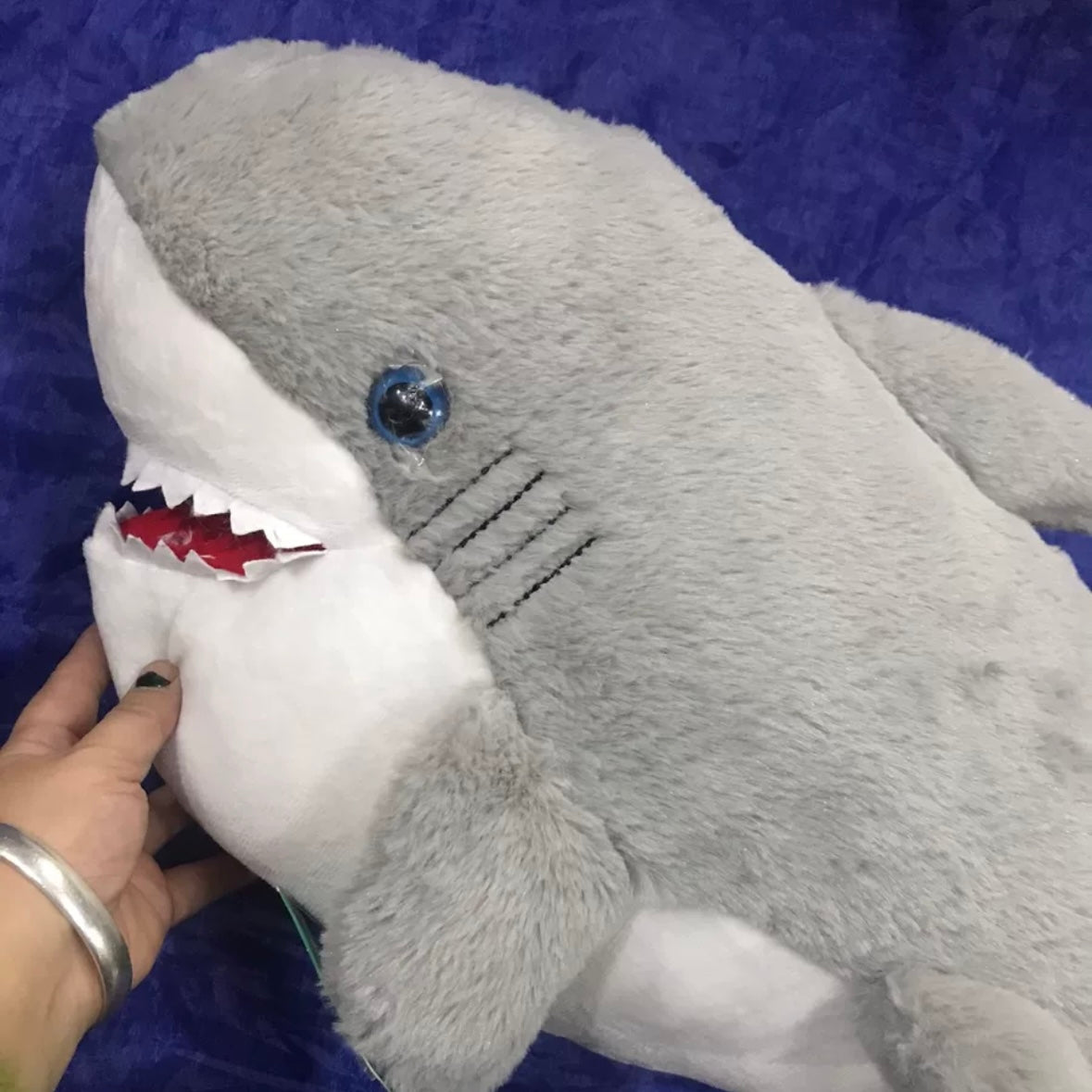 70cm Brand New Fiestaa Plush Fat Shark Pillow Toy – Perfect for Cuddling! 🦈💙