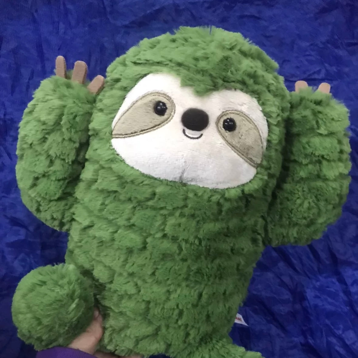 25cm Aurora Cute Raising Hand Green Sloth Plush Toy Pillow – Gift