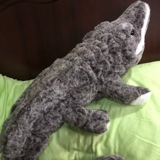 1M Grey Crocodile Plush Toy & Pillow