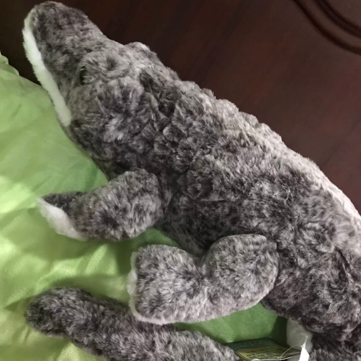 1M Grey Crocodile Plush Toy & Pillow