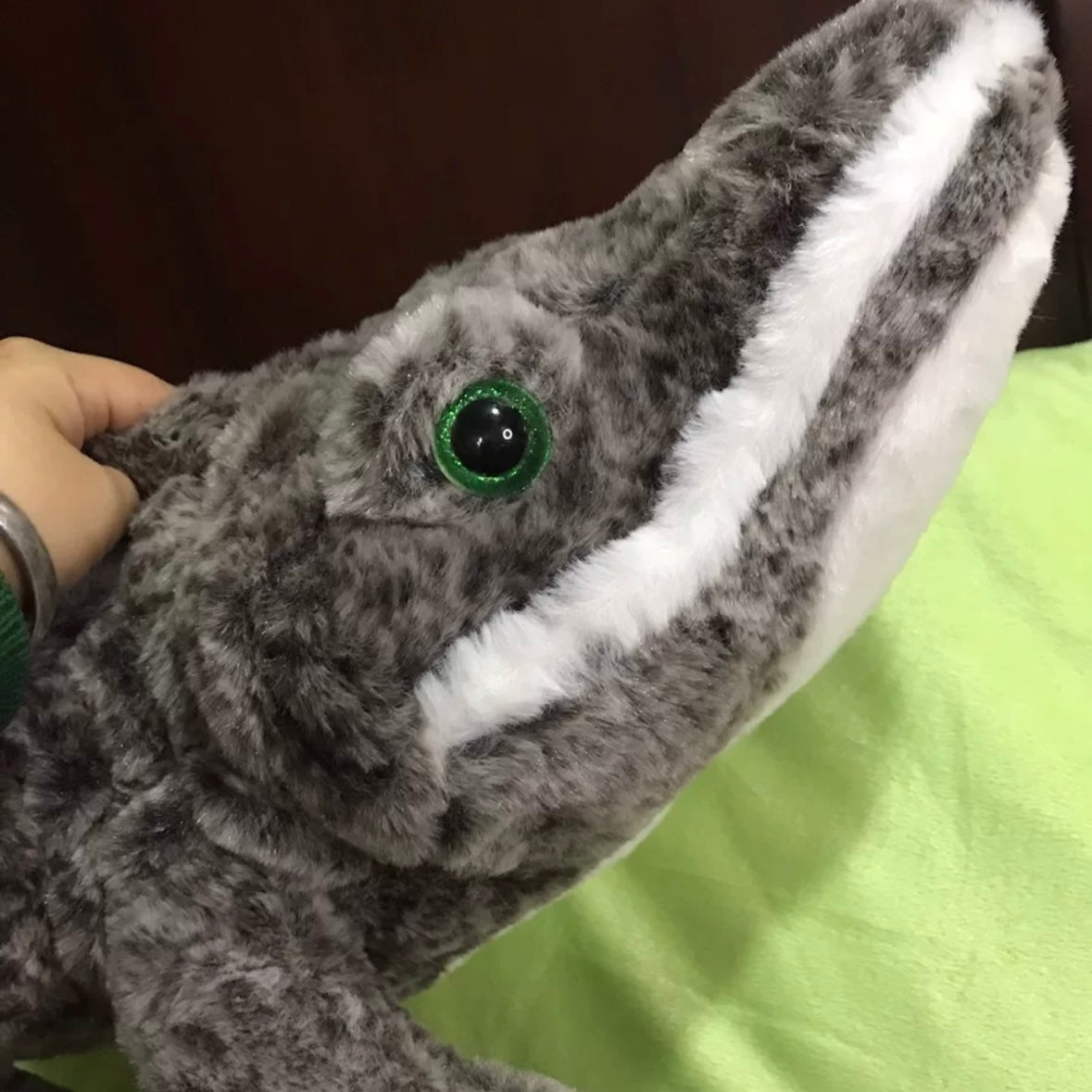 1M Grey Crocodile Plush Toy & Pillow